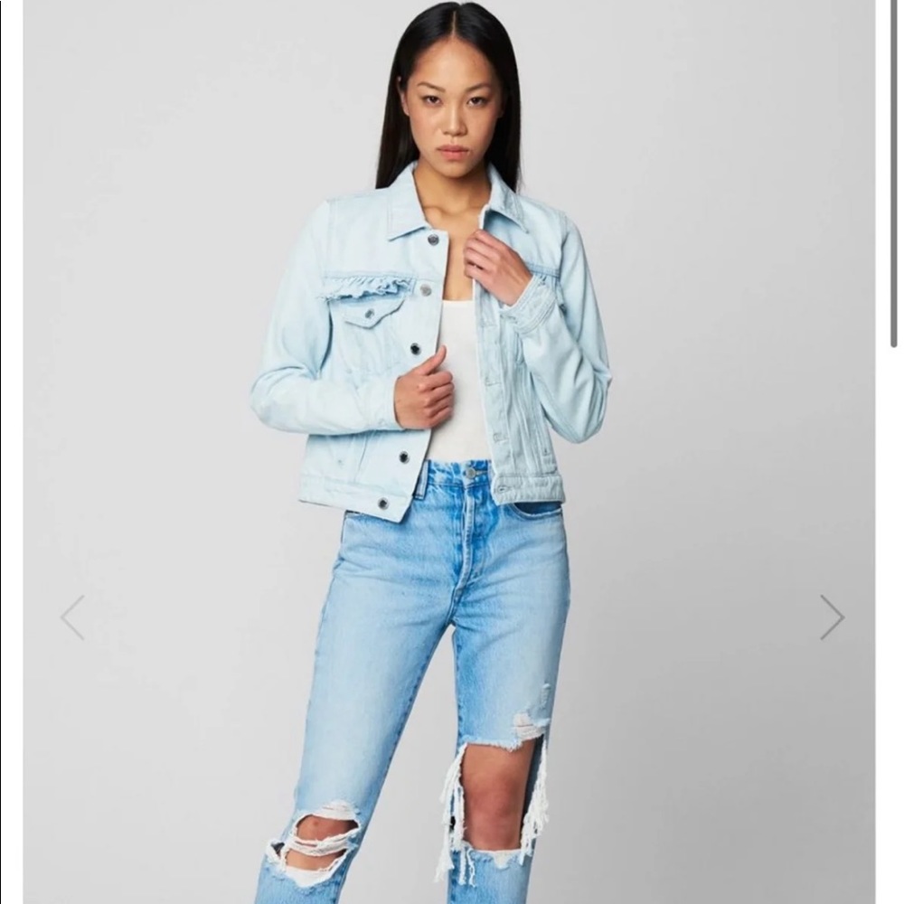 BlankNYC ruffle hem jean jacket XS